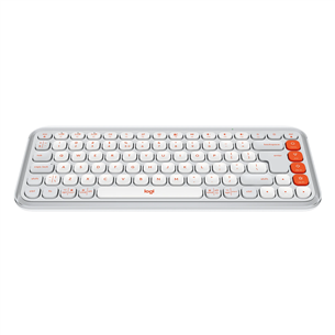 Logitech POP Icon Keys, US, valge/oranž - Juhtmevaba klaviatuur