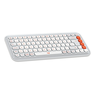 Logitech POP Icon Keys, US, off-white/orange - Wireless keyboard