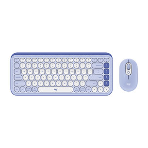 Logitech POP Icon Combo, US, сиреневый/белый - Беспроводной десктоп