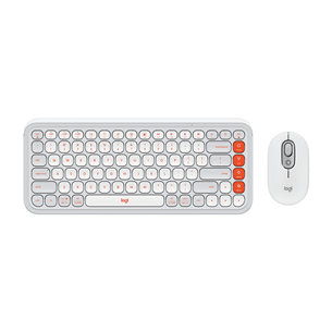 Logitech POP Icon Combo, US, белый/оранжевый - Беспроводной десктоп