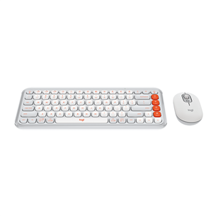 Logitech POP Icon Combo, US, valge/oranž - Juhtmevaba desktop