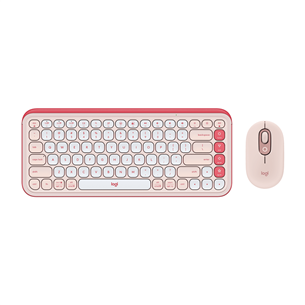 Logitech POP Icon Combo, US, розовый/белый - Беспроводной десктоп