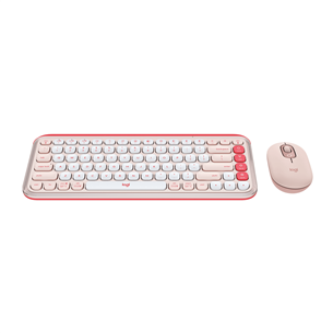 Logitech POP Icon Combo, US, rose/off white - Wireless desktop