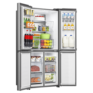 Hisense, Cross Door, No Frost, 483 L, height 179 cm, gray - SBS Refrigerator