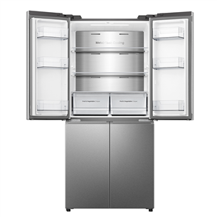 Hisense, Cross Door, No Frost, 483 L, height 179 cm, gray - SBS Refrigerator