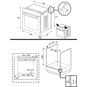 Beko, 72 L, must - Integreeritav ahi