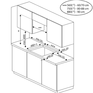 Beko, IndiFlex, laius 59 cm, must - Integreeritav induktsioonpliidiplaat