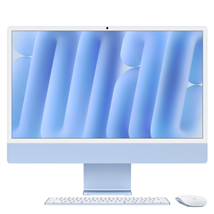 Apple iMac 24" (2024), M4 10C/10C, 16 ГБ, 256 ГБ, ENG, синий - Настольный компьютер "все в одном" MWV13ZE/A