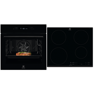 Electrolux, 71 L, black - Built-in oven + induction hob