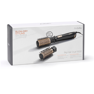 BaByliss Big Hair Dual 1000, 1000 W, black/gold - Rotating air styler