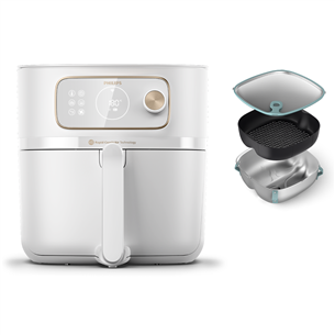 Philips, Airfryer Combi XXL Connected, 8.3 L, 2200 W, valge - Kuumaõhufritüür + aurutamistarvik HD9876/25