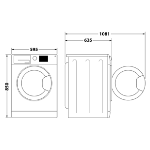 Whirlpool, 11 kg / 7 kg, depth 60.5 cm, 1600 rpm - Washer-dryer combo