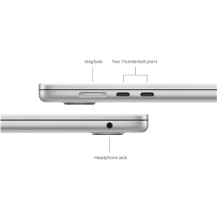 Apple MacBook Air 15'' (2024), M3 8C/10C, 24 ГБ, 512 ГБ, SWE, серебристый - Ноутбук