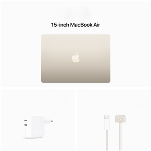 Apple MacBook Air 15'' (2024), M3 8C/10C, 24 GB, 512 GB, RUS, kuldne - Sülearvuti