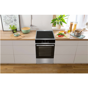 Gorenje, 70 L, width 50 cm, inox - Induction cooker with electric oven