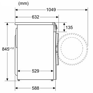 Bosch, Seeria 6, 9 kg, sügavus 58.8 cm, 1400 p/min - Eestlaetav pesumasin