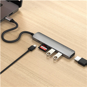 Satechi 6-in-1 USB-C Slim Multiport Adapter, hall - USB hub