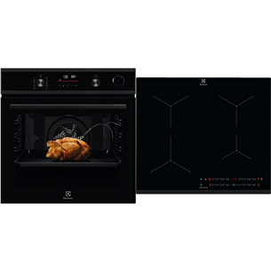 Electrolux SteamCrisp 700, 72 L, must - Integreeritav ahi + induktsioonpliidiplaat EOC6P77H+CIT61443