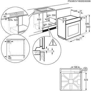 Electrolux SteamCrisp 700, 72 L, must - Integreeritav ahi + induktsioonpliidiplaat