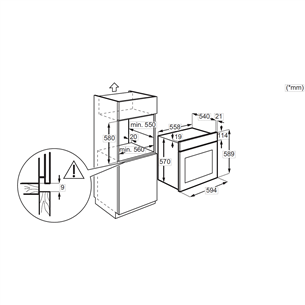 Electrolux 600 SteamBake, 65 L, must - Integreeritav ahi + induktsioonpliitiplaat