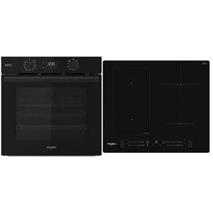 Whirlpool, 71 L, black - Built-in oven + induction hob OMSR58RU1SB+WLS7960N