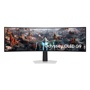 Samsung Odyssey OLED G9 G93SC, 49'', Dual QHD, OLED, 240 Hz, nõgus, hõbe - Monitor LS49DG934SUXEN