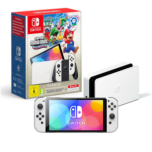 Nintendo Switch OLED + Super Mario Bros. Wonder + NSO 12M, white - Game console bundle 045496454074