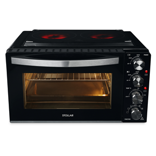 Stollar, 40 L, 3100 W, black - Mini oven with two hotplates STO740