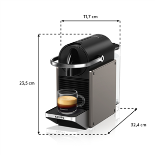 Krups Nespresso Pixie Redesign, titaan - Kapselkohvimasin