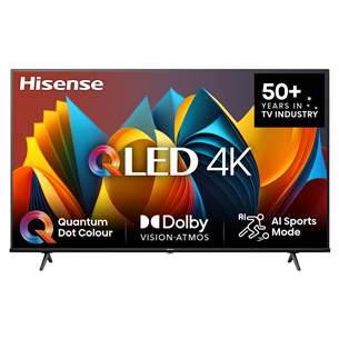 Hisense E7NQ, 43'', 4K UHD, QLED, черный - Телевизор