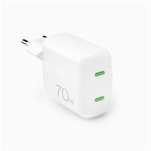 Puro MiniPro GaN Wall Charger, USB-C, 70W, valge - Laadija PUFCMTCUSBCC70WGWHI