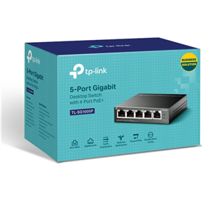 TP-Link SG1005P V2, gigabit, hall - Switch