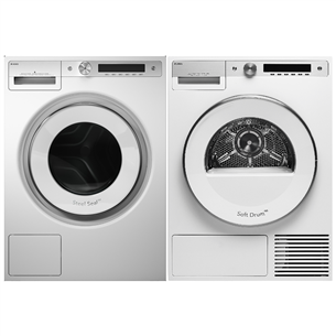 Asko, 12 kg + 11 kg - Washing machine + clothes dryer W6124X.W/3+T611HX.W