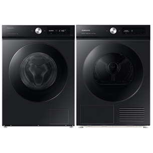 Samsung, 11 kg + 9 kg, black - Washing machine + Clothes Dryer