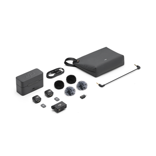 Dji Mic Mini, 2 TX + 1 RX + Charging Case, must - Juhtmevaba mikrofon