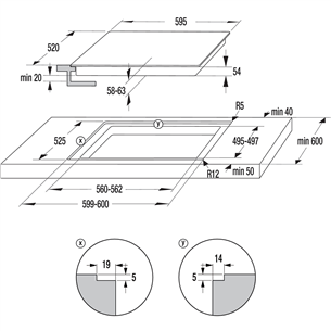 Hisense, laius 59.5 cm, must - Integreeritav induktsioonpliidiplaat