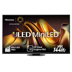 Hisense U8NQ, 65'', 4K UHD, Mini LED, must - Teler