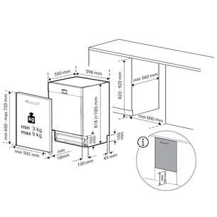 Beko, 15 place settings, width 59,8 cm - Built-in Dishwasher