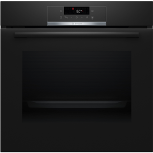 Bosch, 71 L, pyrolytic cleaning, black - Built-in oven