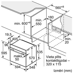 Bosch, 71 L, pürolüütline puhastus, must - Integreeritav ahi