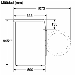 Bosch Seeria 6, 9 kg, sügavus 59 cm, 1400 p/min, hall - Eestlaetav pesumasin