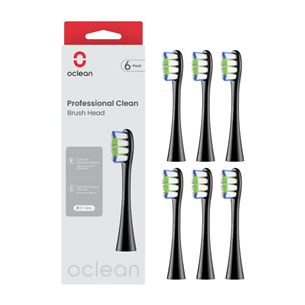 Oclean Professional Clean, 6 tk, must - Hambahaja otsikud