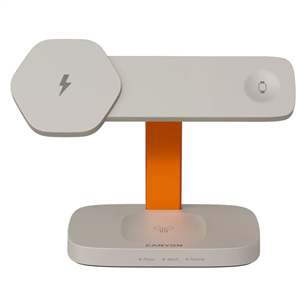 Canyon WCS-310, light grey/orange - Wireless Charging Dock CNS-WCS310LGOR