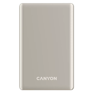 Canyon OnCharge 505 Slim Magsafe, 5000 мАч, беспроводная зарядка, USB-C, бежевый - Внешний аккумулятор