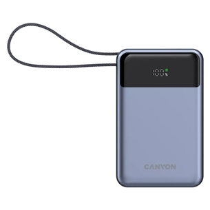 Canyon OnPower PB-600, 20000 mAh, USB-A, USB-C, must/hõbe - Akupank