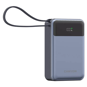 Canyon OnPower PB-600, 20000 мАч, USB-A, USB-C, черный/серебристый - Внешний аккумулятор