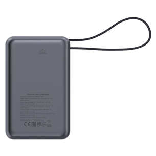 Canyon OnPower PB-600, 20000 mAh, USB-A, USB-C, must/hõbe - Akupank