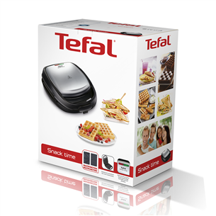 Tefal Snack Time, 700 W, black/inox - Sandwich and waffle maker