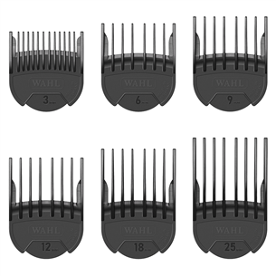 Wahl, 6 pcs, black - Slide-on attachment combs 1802-7200