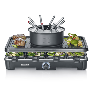 Severin, 1400 W, black - Raclette-Fondue combination RG2347